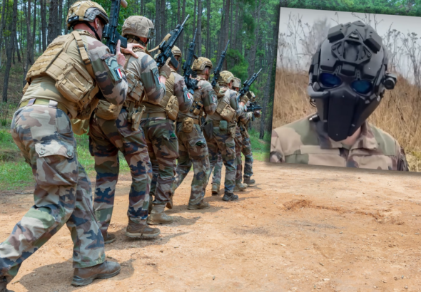 Armia Francji sprawdza nowoczesny hełm, który przypomina rekwizyty z filmów sci-fi.